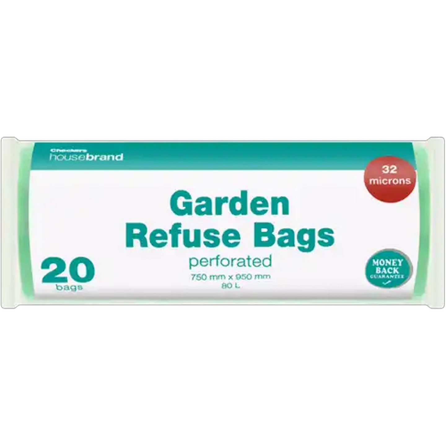 Image of Checkers Housebrand 20 Pack Garden Refuse Bags 80L 750mm x 950mm