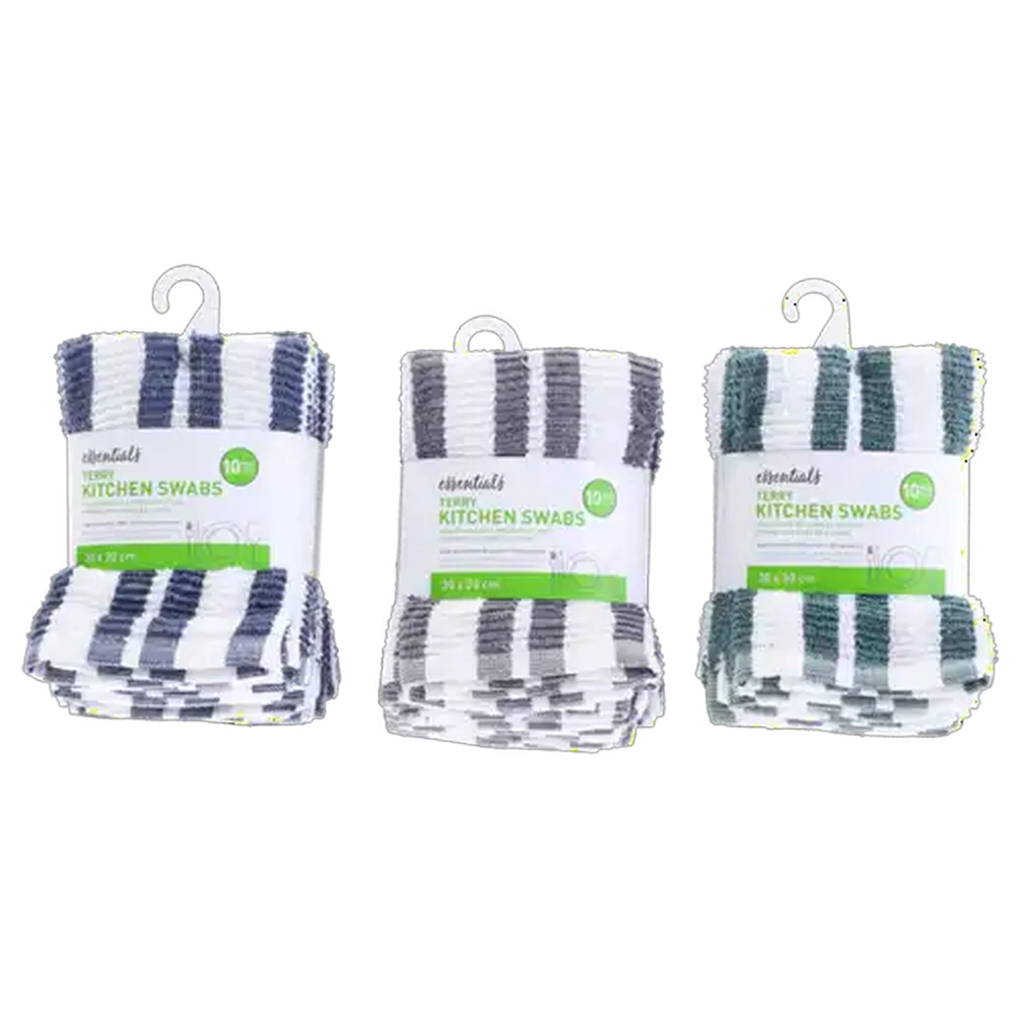 Image of Essentials Terry Kitchen Swabs 10-Pack (Colour May Vary)