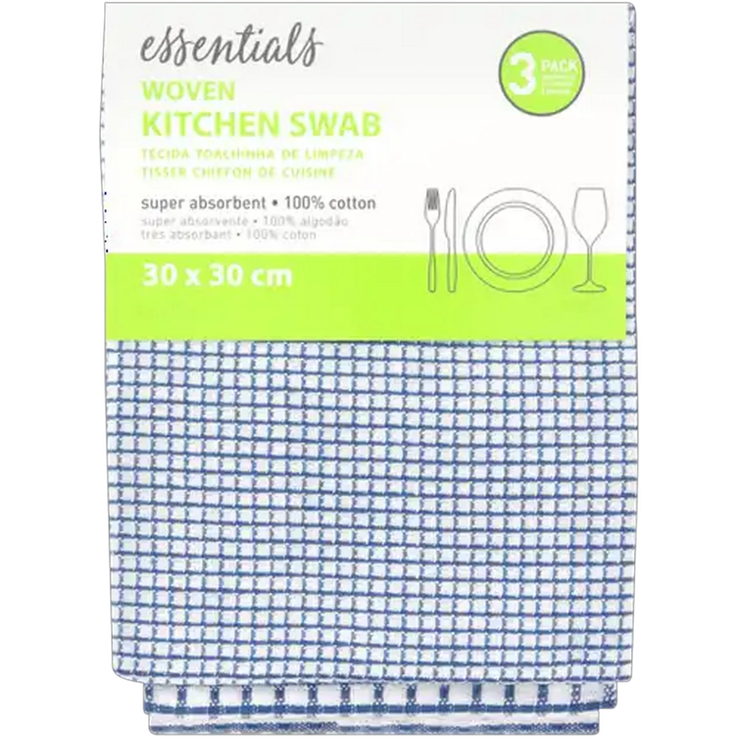 Image of Essentials Woven Kitchen Swab Towels 3-Pack