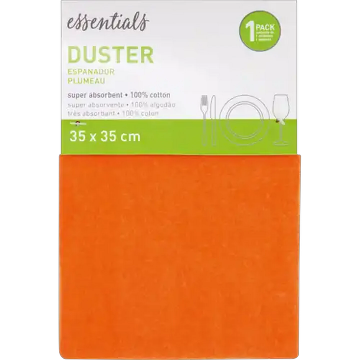 Image of Essentials Orange Duster Cloth 35 x 35cm