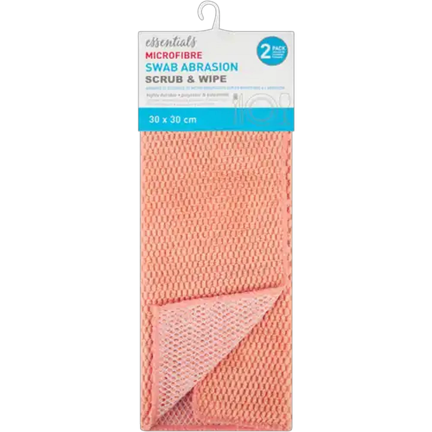 Image of Essentials Microfibre Swab Abrasion Cloths 2-Pack (Colour May Vary)