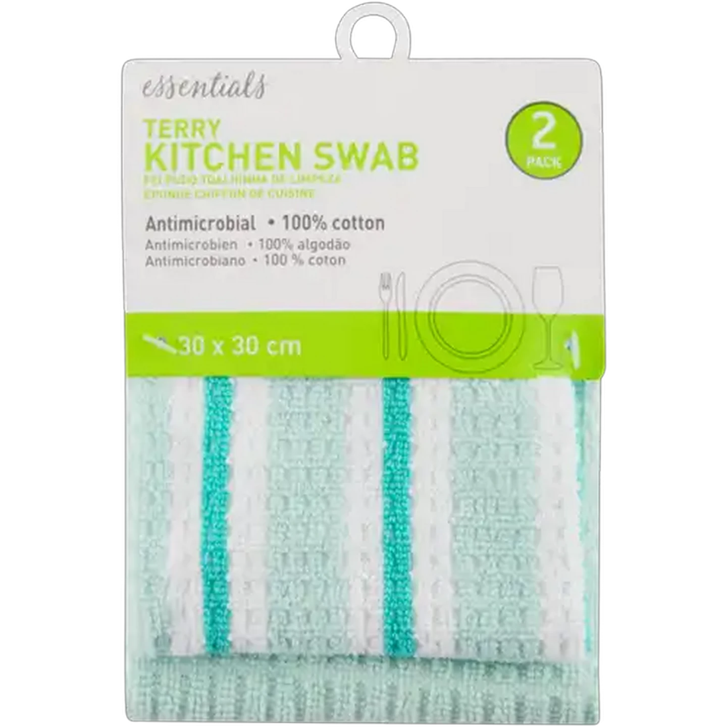 Image of Essentials Anti-bacterial Swab Set 2-Pack (Colour May Vary)