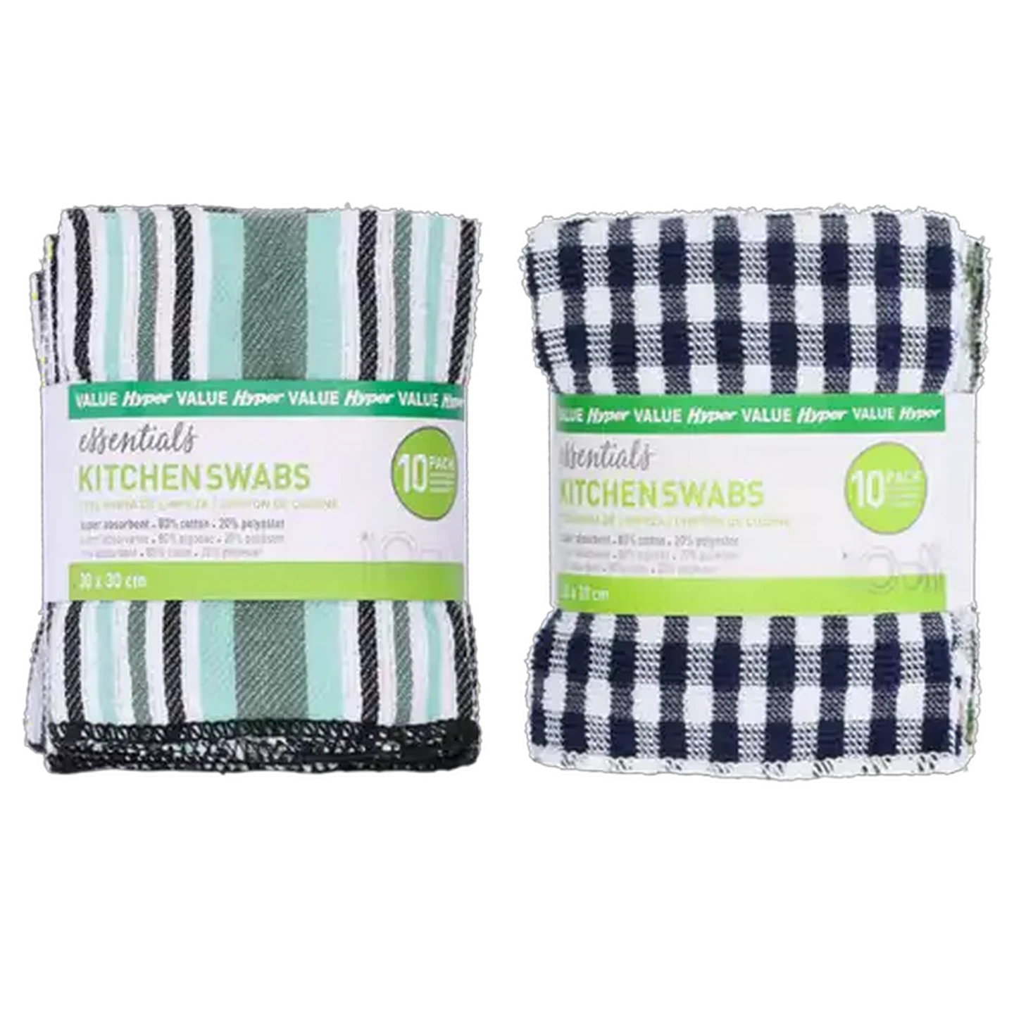 Image of Essentials Kitchen Swabs 30x30cm 10-Pack (Colour May Vary)