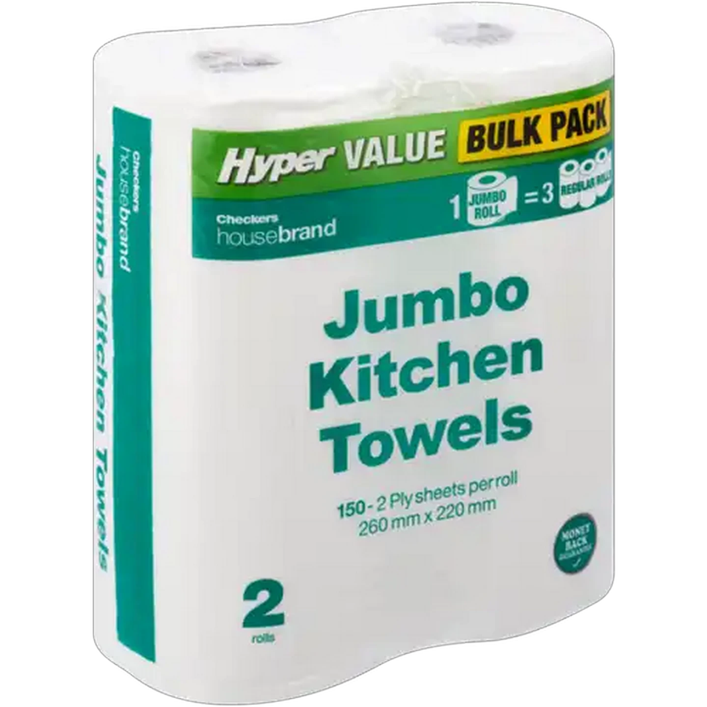 Image of Checkers Housebrand Hyper Value Jumbo 2-Ply Kitchen Towels 2 Pack