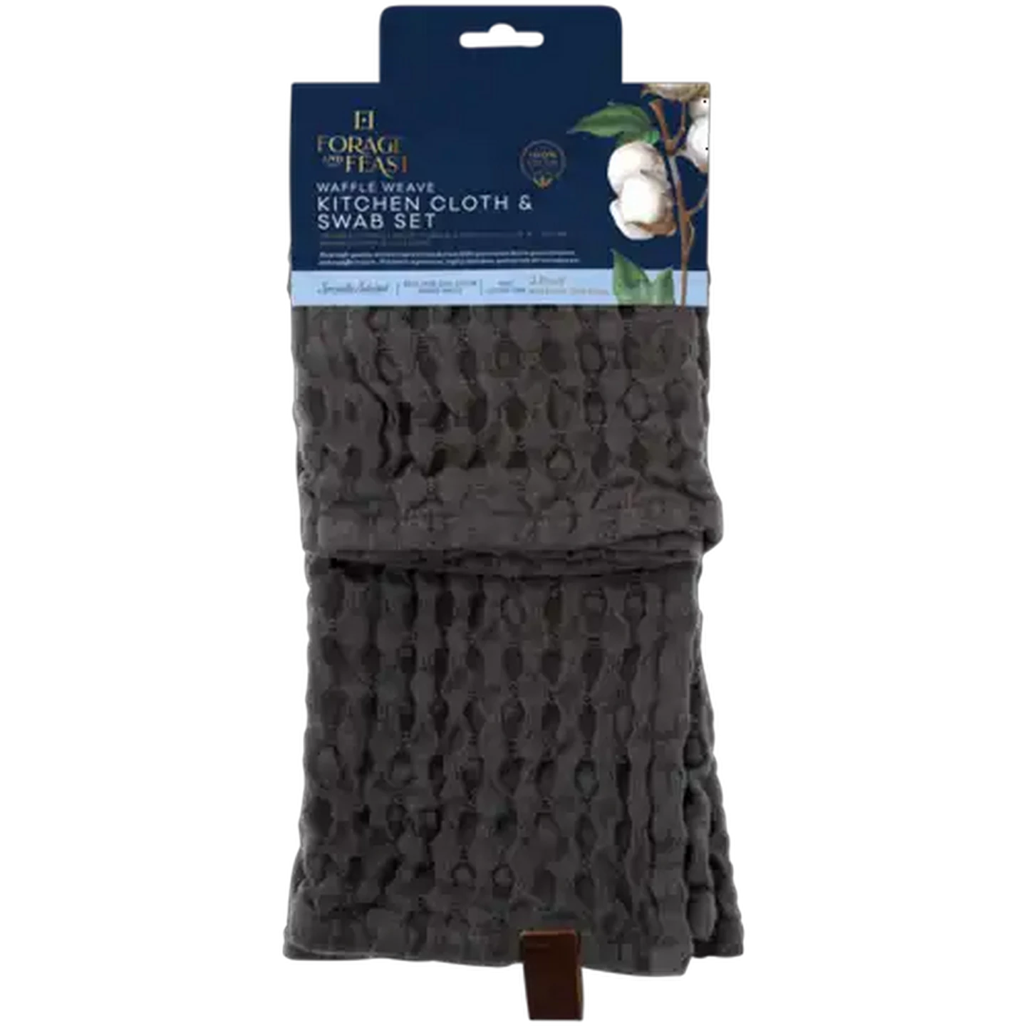 Image of Forage And Feast Waffle Weave Kitchen Cloth & Swab Set 2-Pack 300 x 300mm