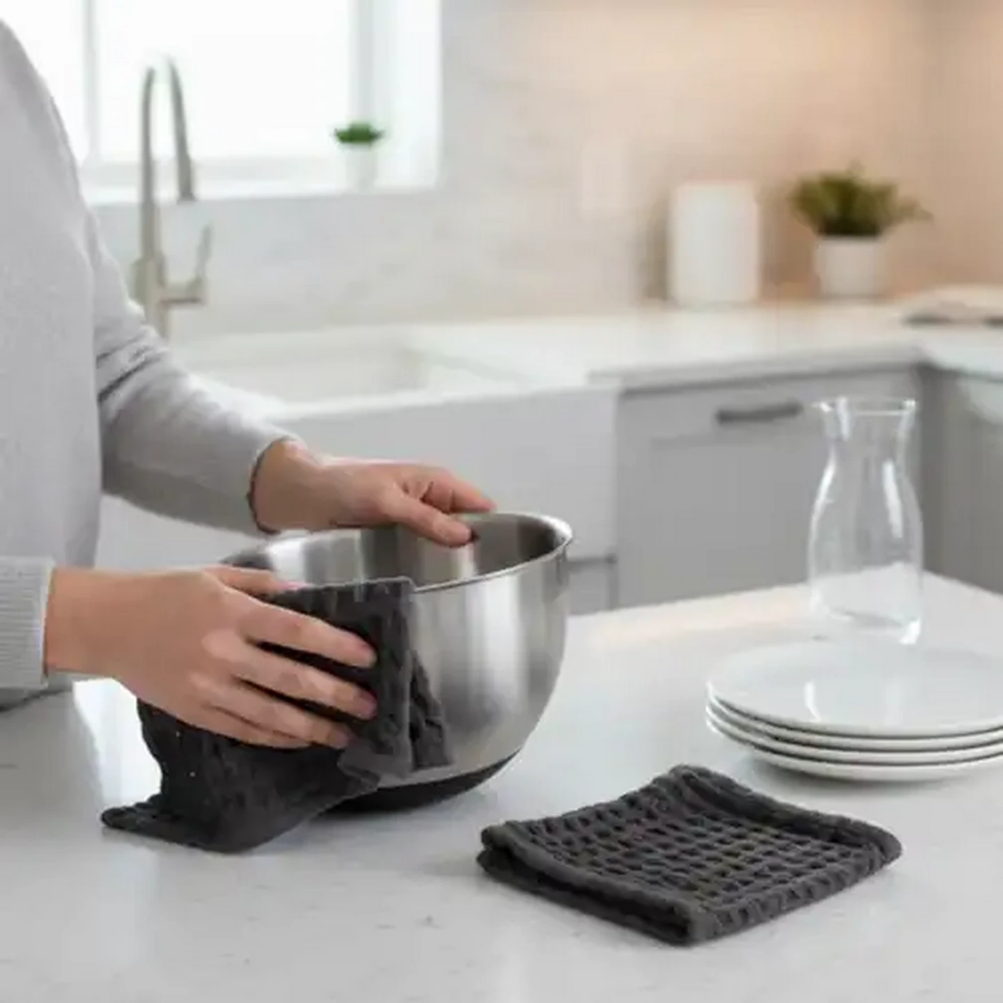 Image of Forage And Feast Waffle Weave Kitchen Cloth & Swab Set 2-Pack 300 x 300mm