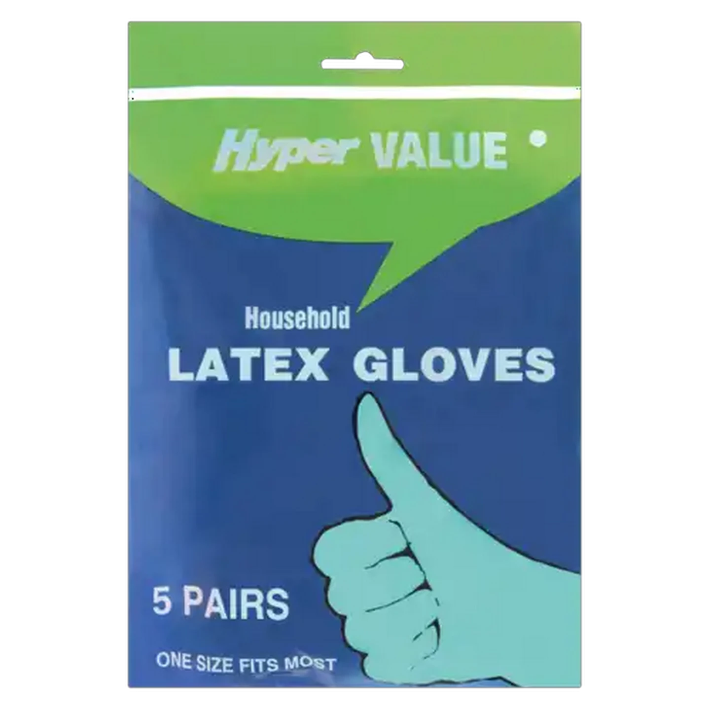 Image of Hyper Value Household Latex Gloves 5-Pack
