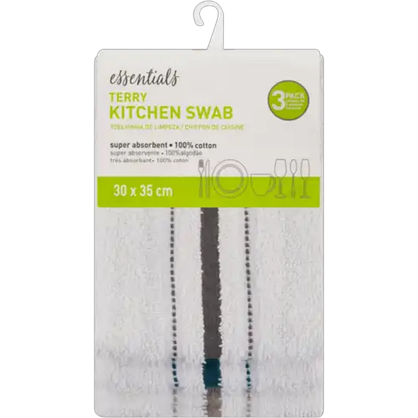 Image of Essentials Terry Kitchen Swab 3-Pack