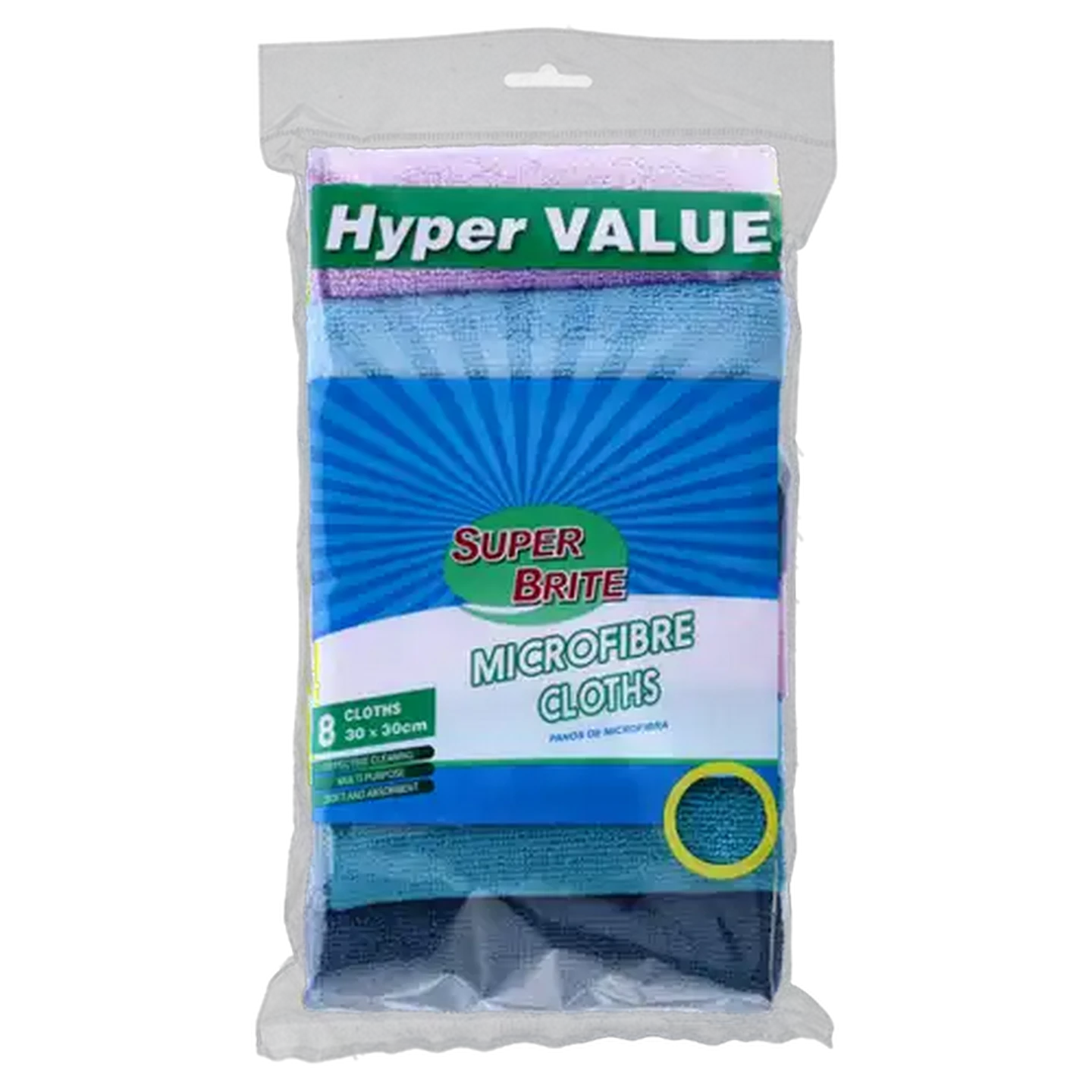 Image of Hyper Value Super Brite Microfibre Cloths 8-Pack