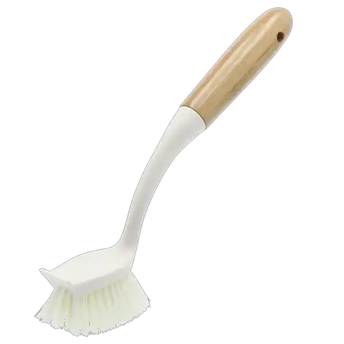 Image of Bamboo White With Scraper Dish Brush