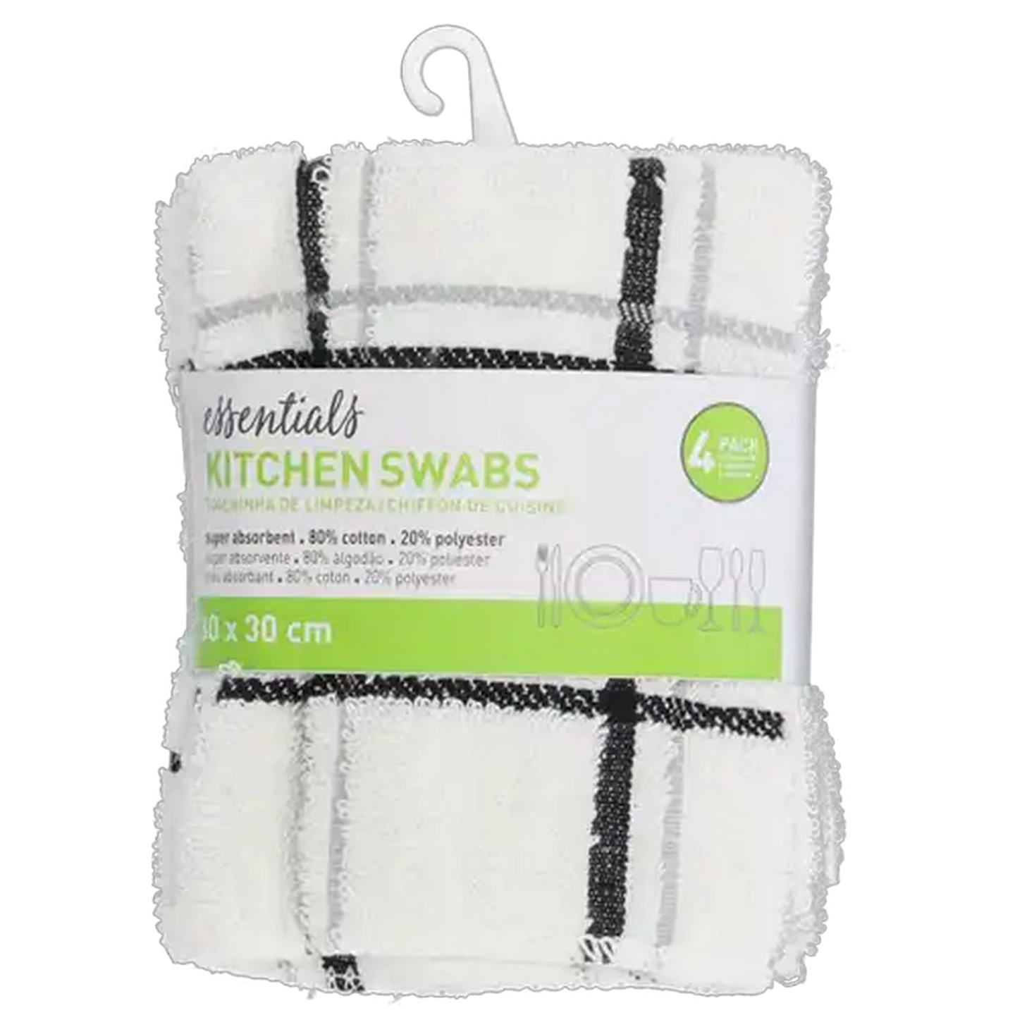Image of Essentials Kitchen Swabs 30 x 30cm 4-Pack