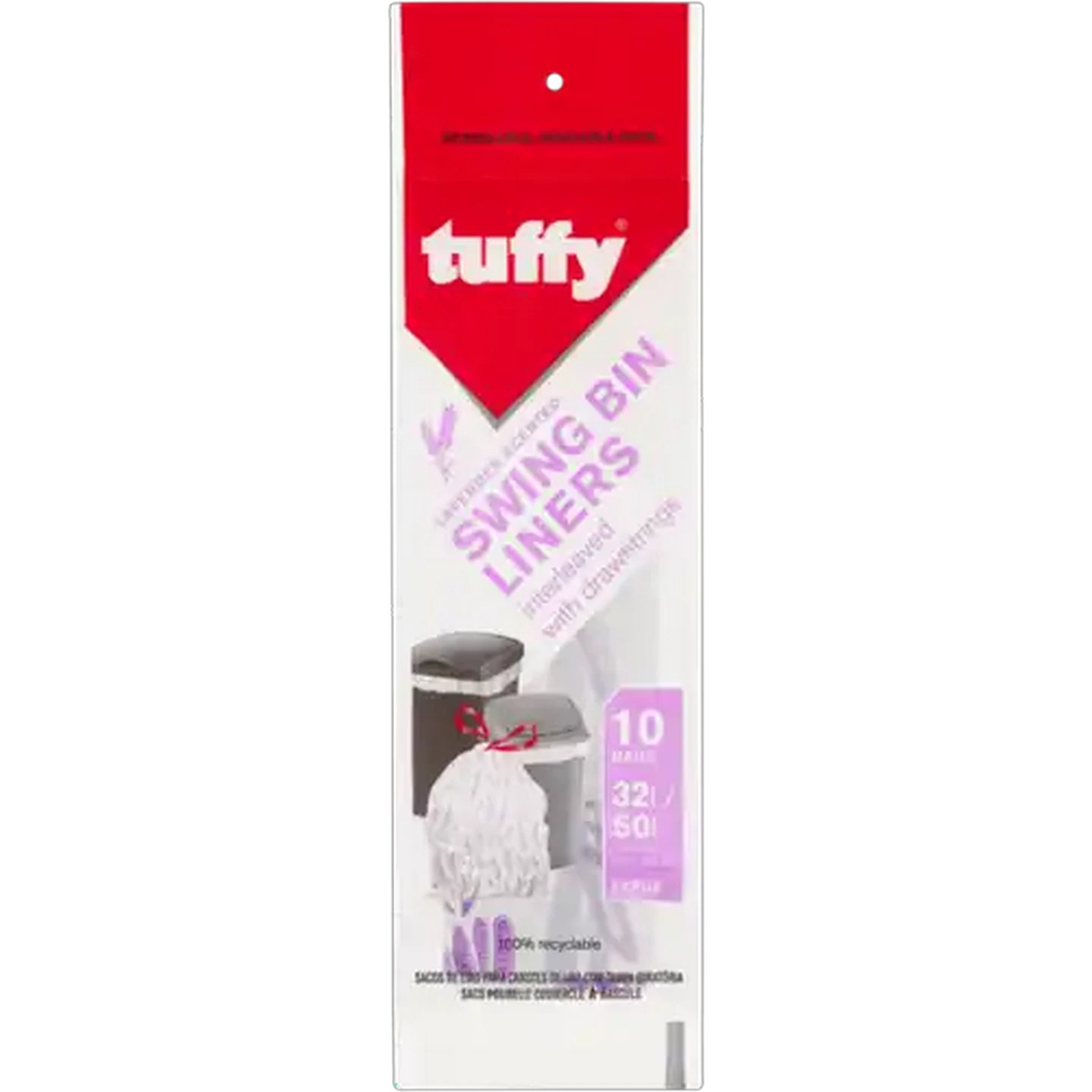 Image of Tuffy Lavender Scented Swing Bin Liners 10 Pack