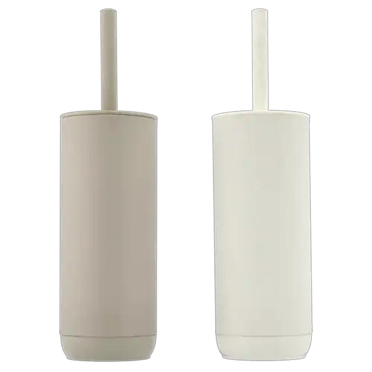 Image of Beige or White Rubber Toilet Brush Set (Colour May Vary)
