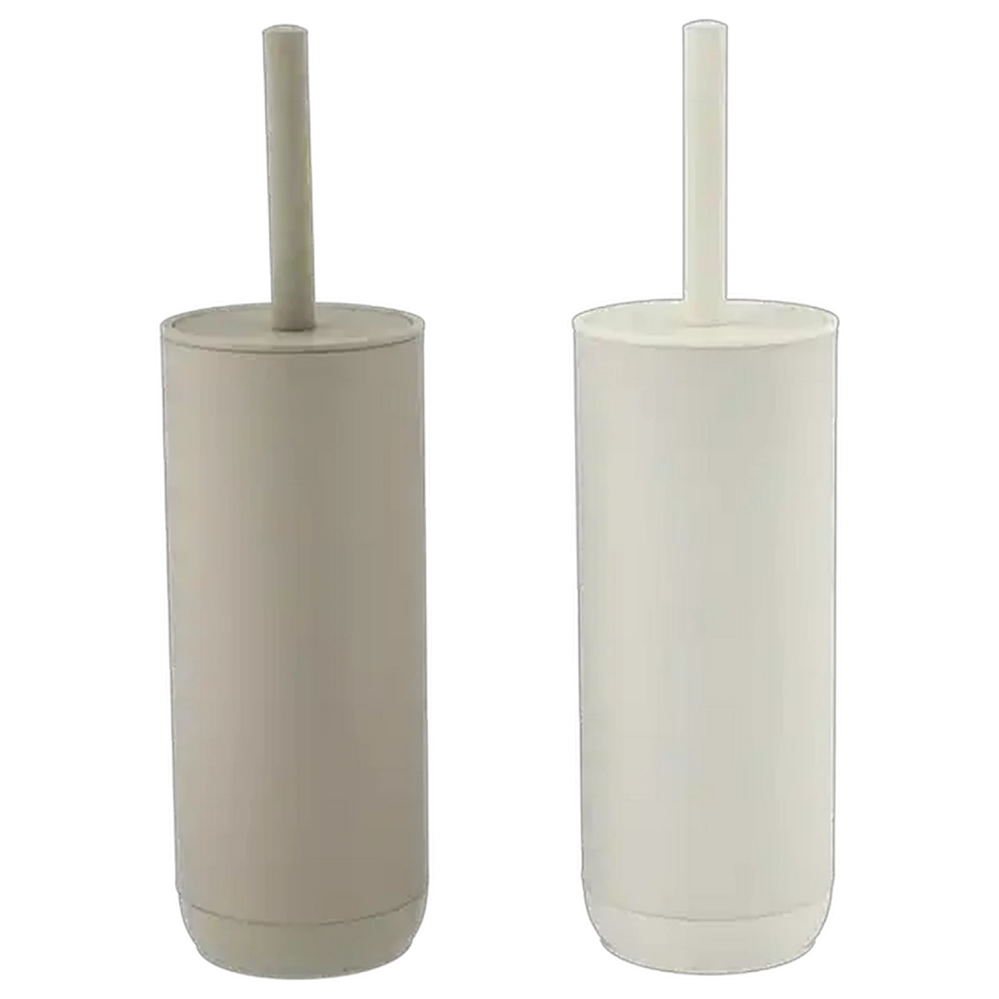 Image of Beige or White Rubber Toilet Brush Set (Colour May Vary)