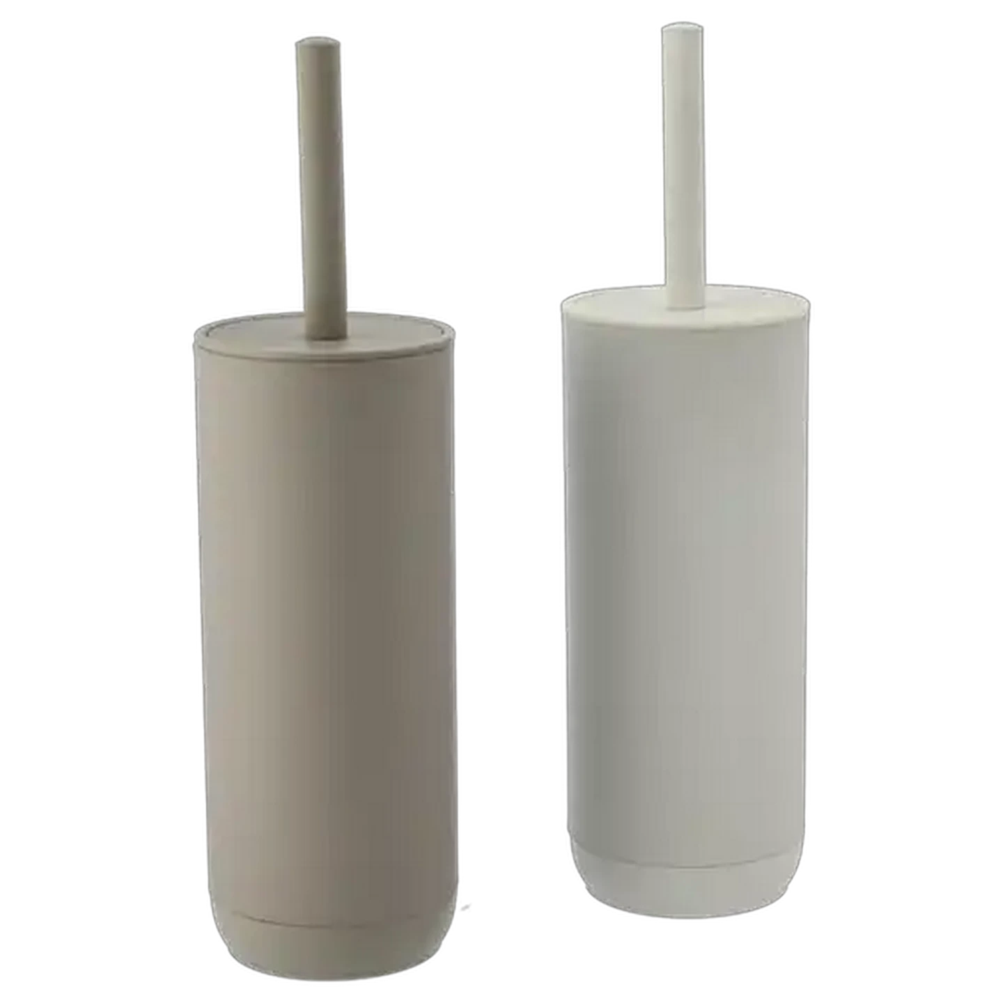 Image of Beige or White Rubber Toilet Brush Set (Colour May Vary)