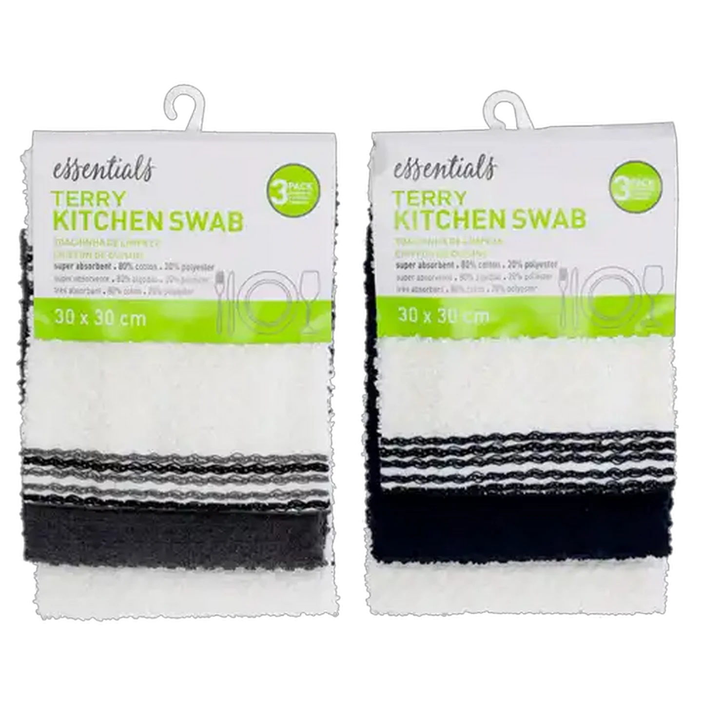 Image of Essentials Terry Kitchen Swab 3-Pack (Colour May Vary)