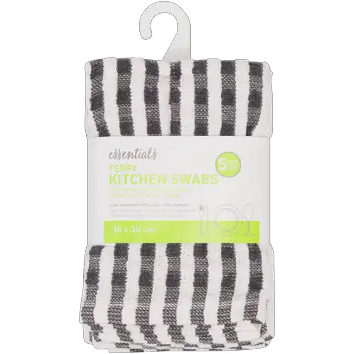 Image of Essentials Terry Kitchen Swabs 5-Pack (Colour May Vary)