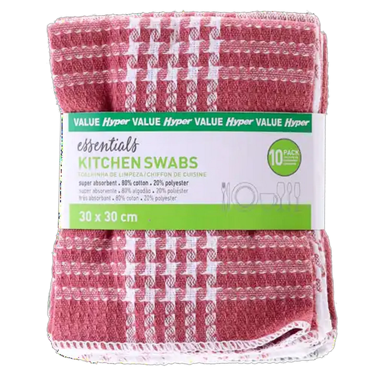 Image of Essentials Slovakia Kitchen Swab 10-Pack (Colour May Vary)