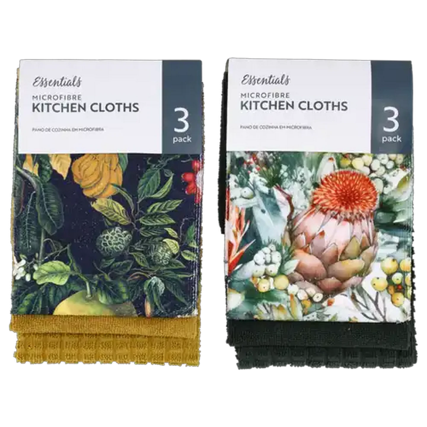 Image of Essentials Dublin Microfibre Kitchen Cloths 40 x 60cm 3-Pack (Design May Vary)