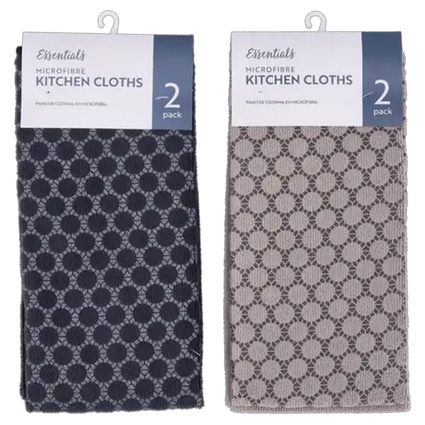 Image of Essentials Microfibre Kitchen Cloths 2-Pack 40 x 60cm (Colour May Vary)