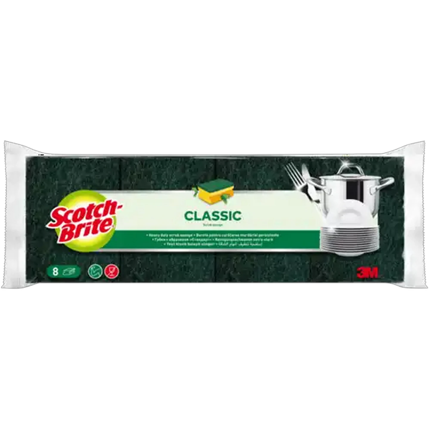 Image of Scotch-Brite Classic Nail Saver Heavy Duty Scrub Sponge 8 Pack