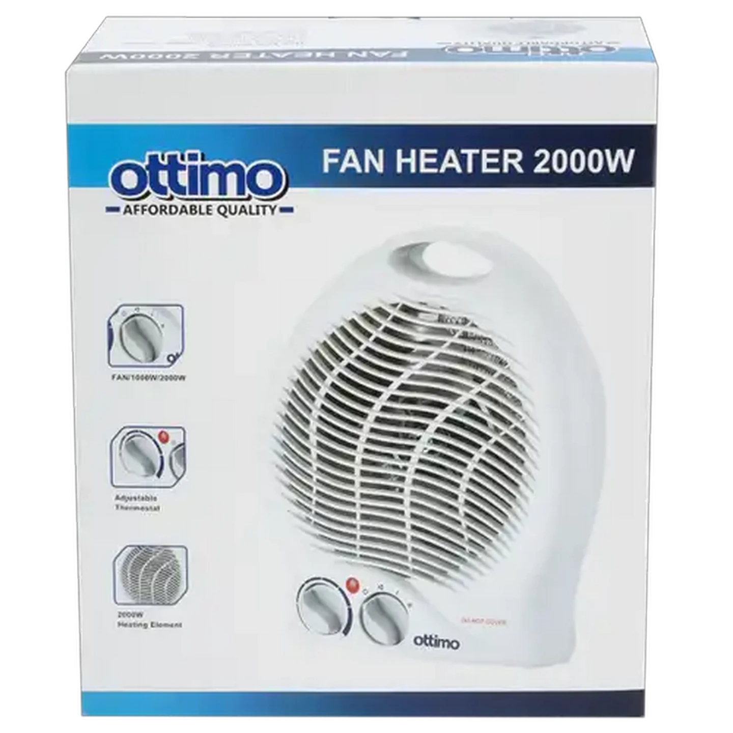 Image of Ottimo White Fan Heater 2000W