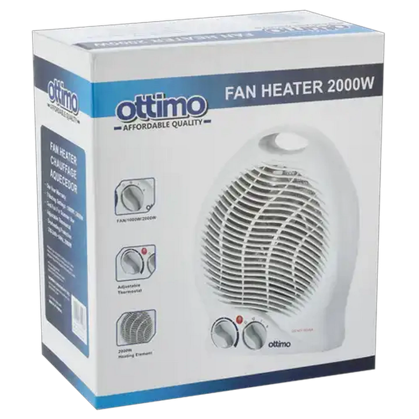 Image of Ottimo White Fan Heater 2000W