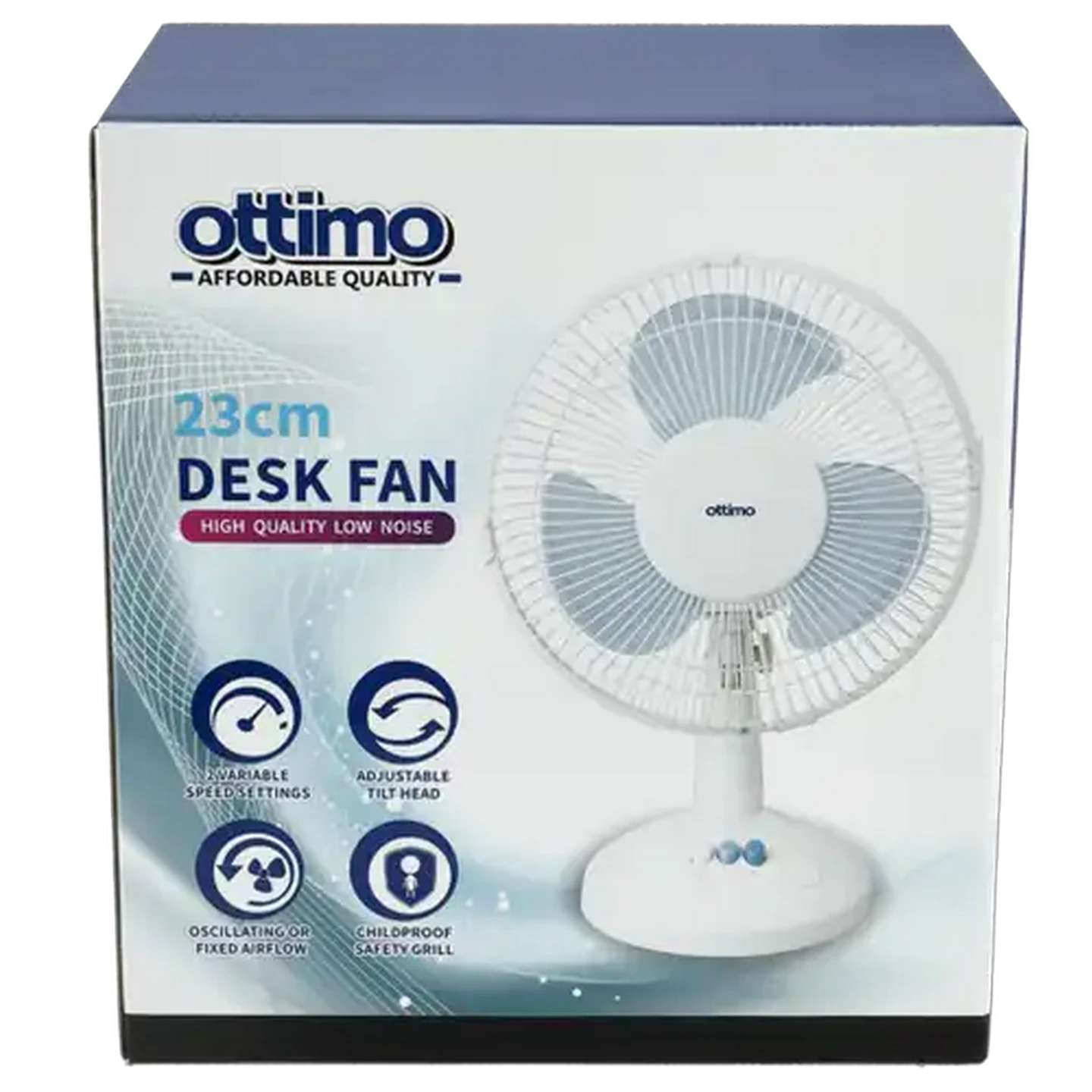 Image of Ottimo Blue Desk Fan 23cm