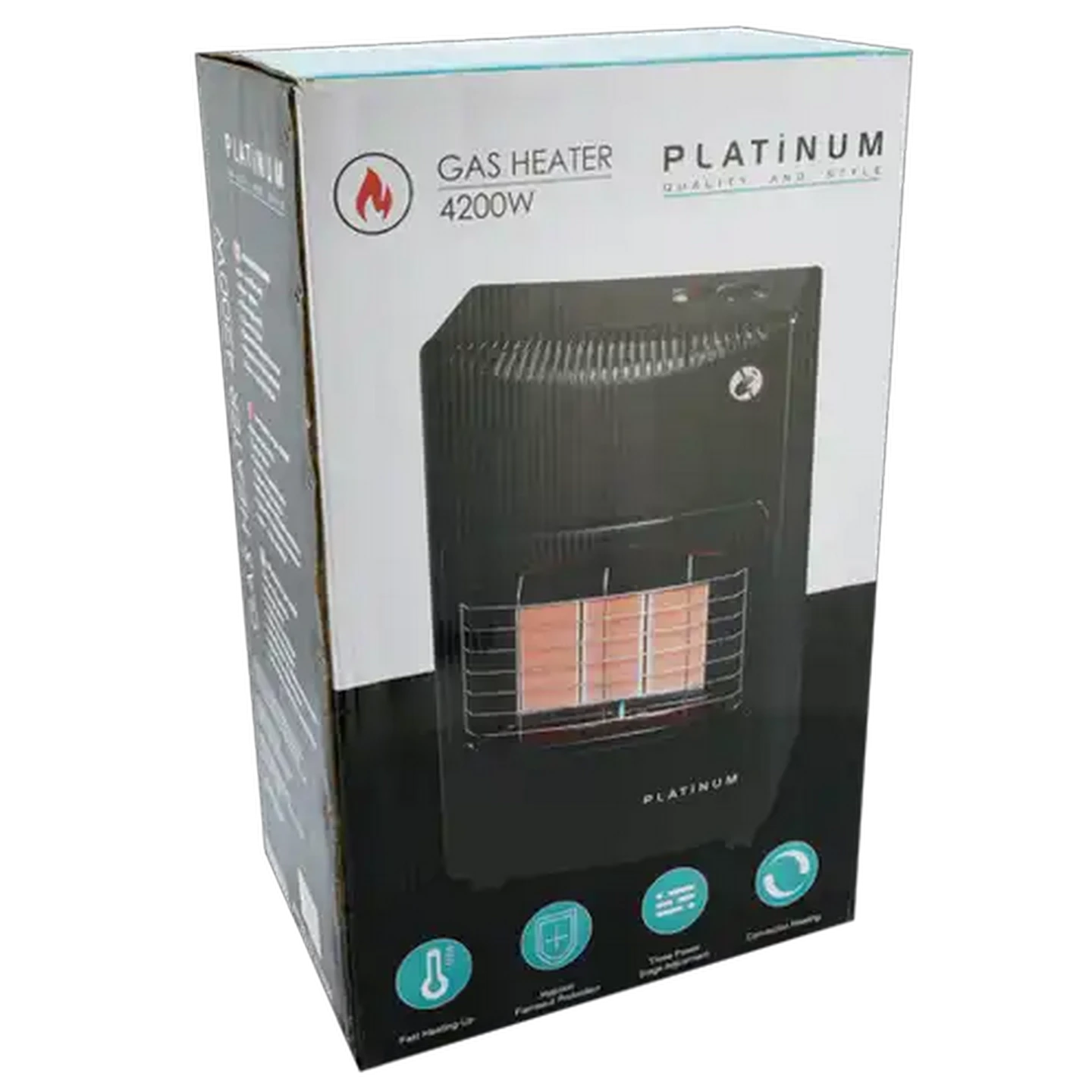 Image of Platinum Black 3 Panel Gas Heater 4200W