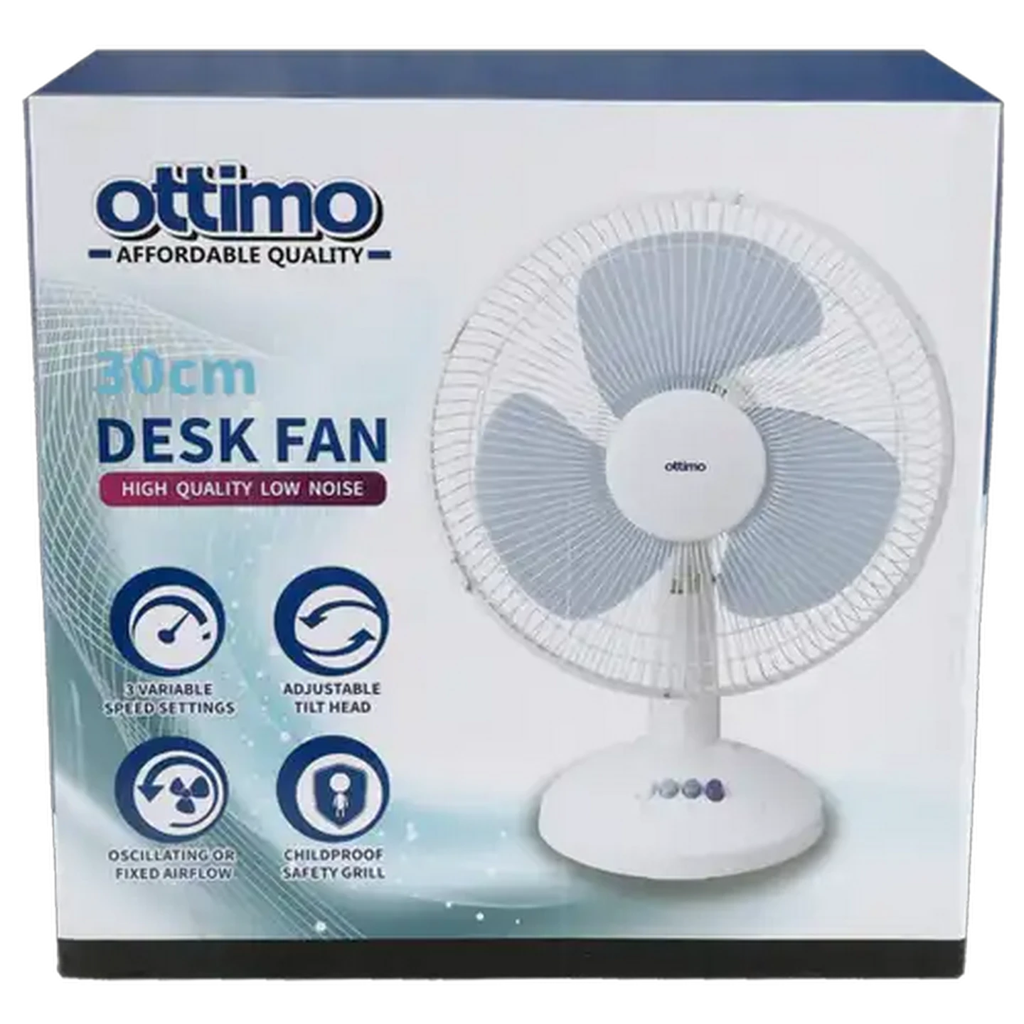 Image of Ottimo Blue Desk Fan 30cm