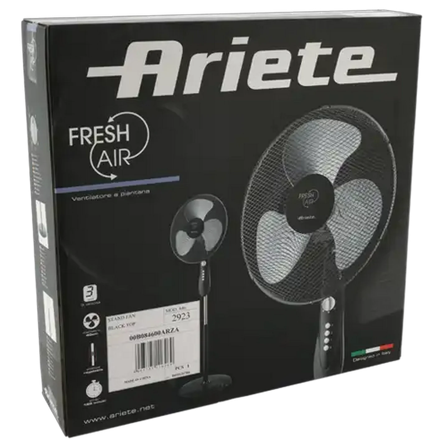 Image of Ariete Black Pedestal Fan 40cm