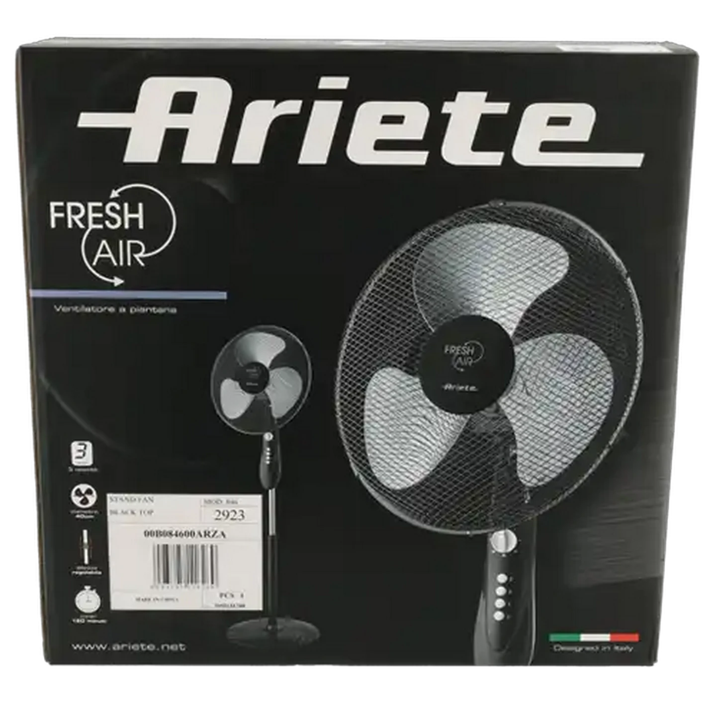 Image of Ariete Black Pedestal Fan 40cm