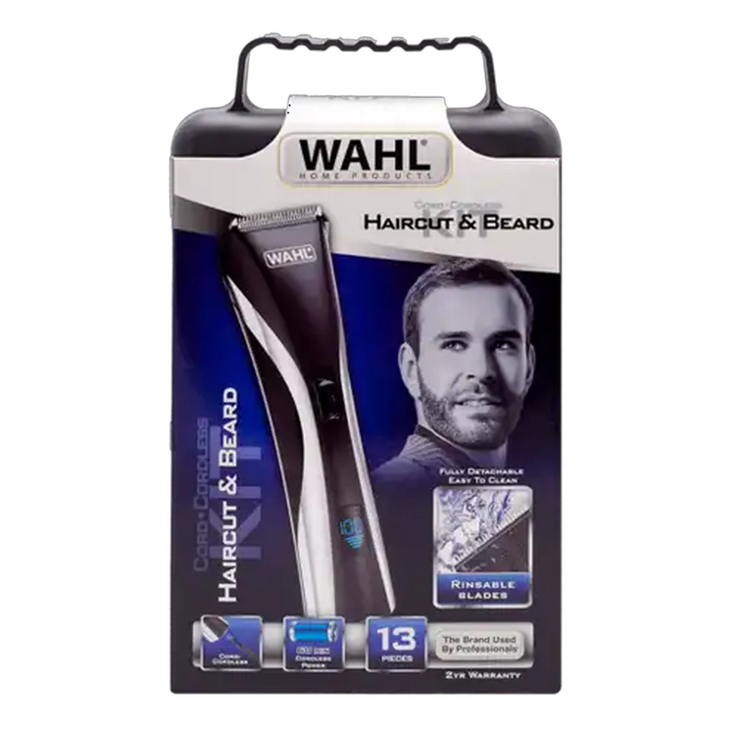 Image of Wahl Haircut & Beard Cord/Cordless Rechargeable LCD Hair Clipper Kit 13 Piece