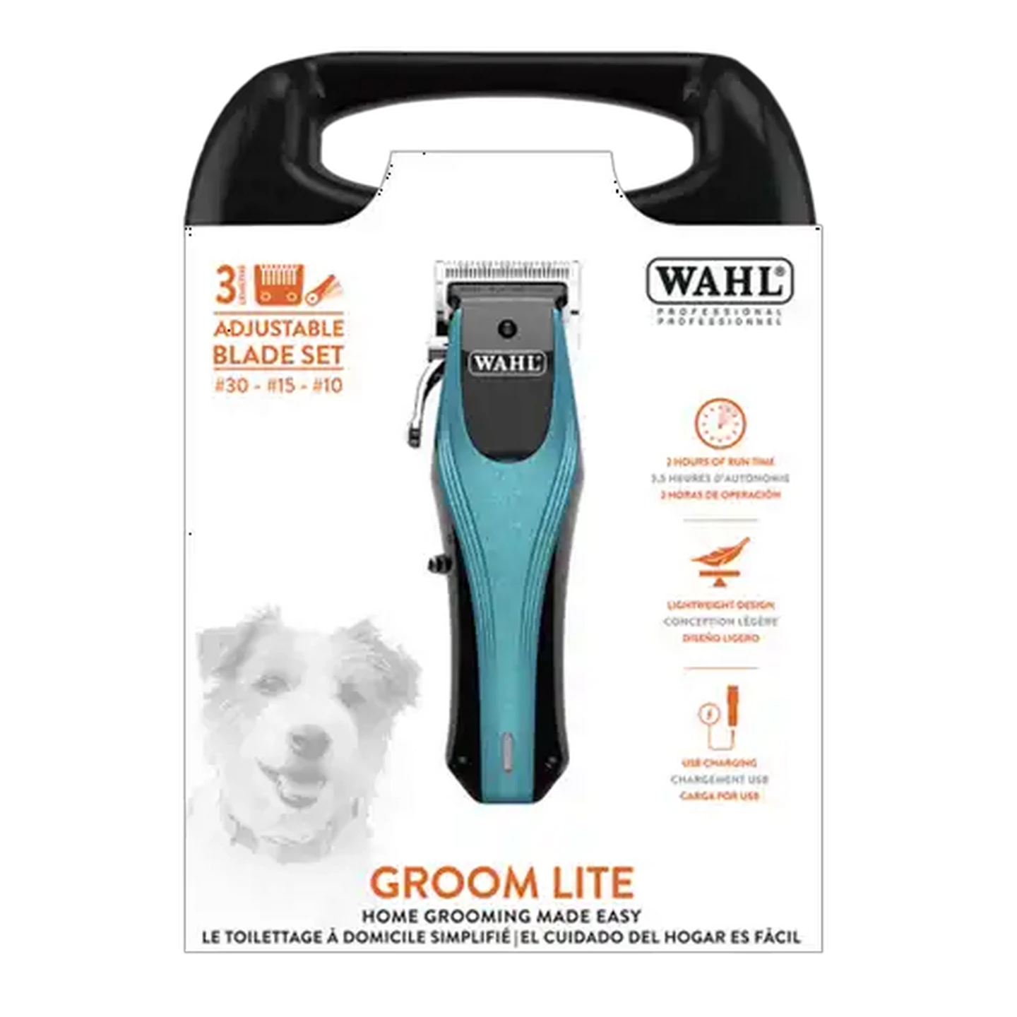 Image of Wahl Groom Lite Lithium-Ion Cordless USB Adjustable Pet Hair Clipper 12-Piece