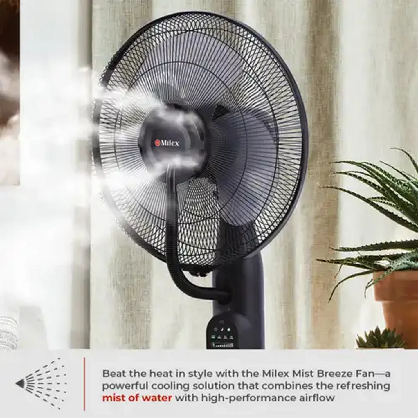 Image of Milex Black Digital Misting Fan 75W