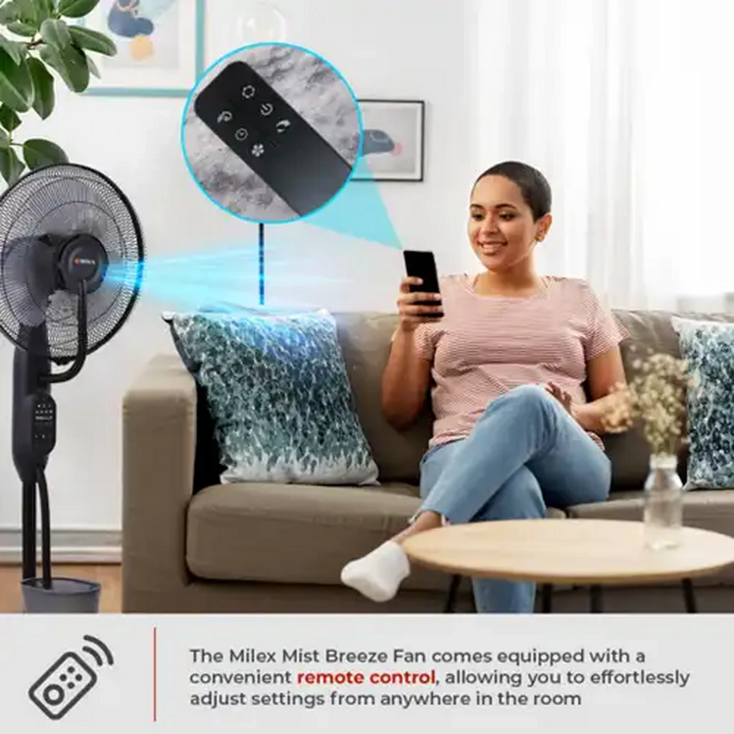 Image of Milex Black Digital Misting Fan 75W
