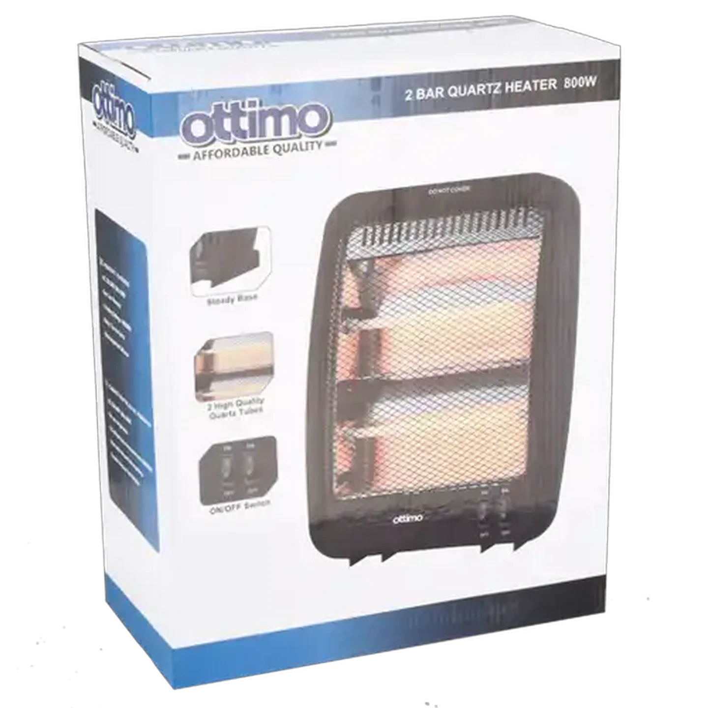 Image of Ottimo Black 800W 2-Bar Heater 800W