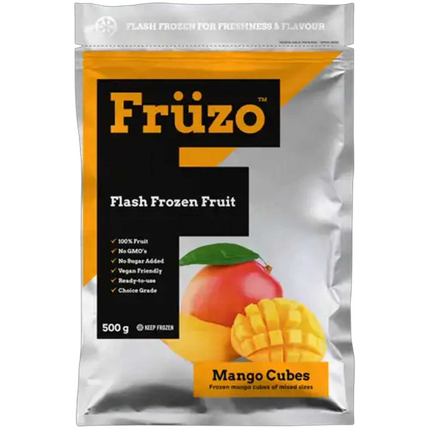 Image of Früzo Flash Frozen Mango Cubes Pack 500g
