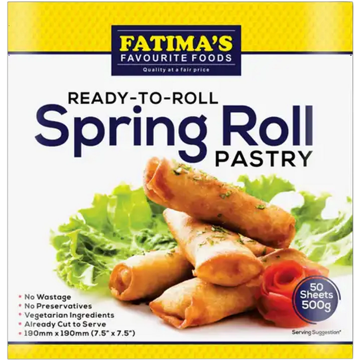 Image of Fatima's Favourite Foods Frozen Ready-To-Roll Spring Roll Pastry 500g