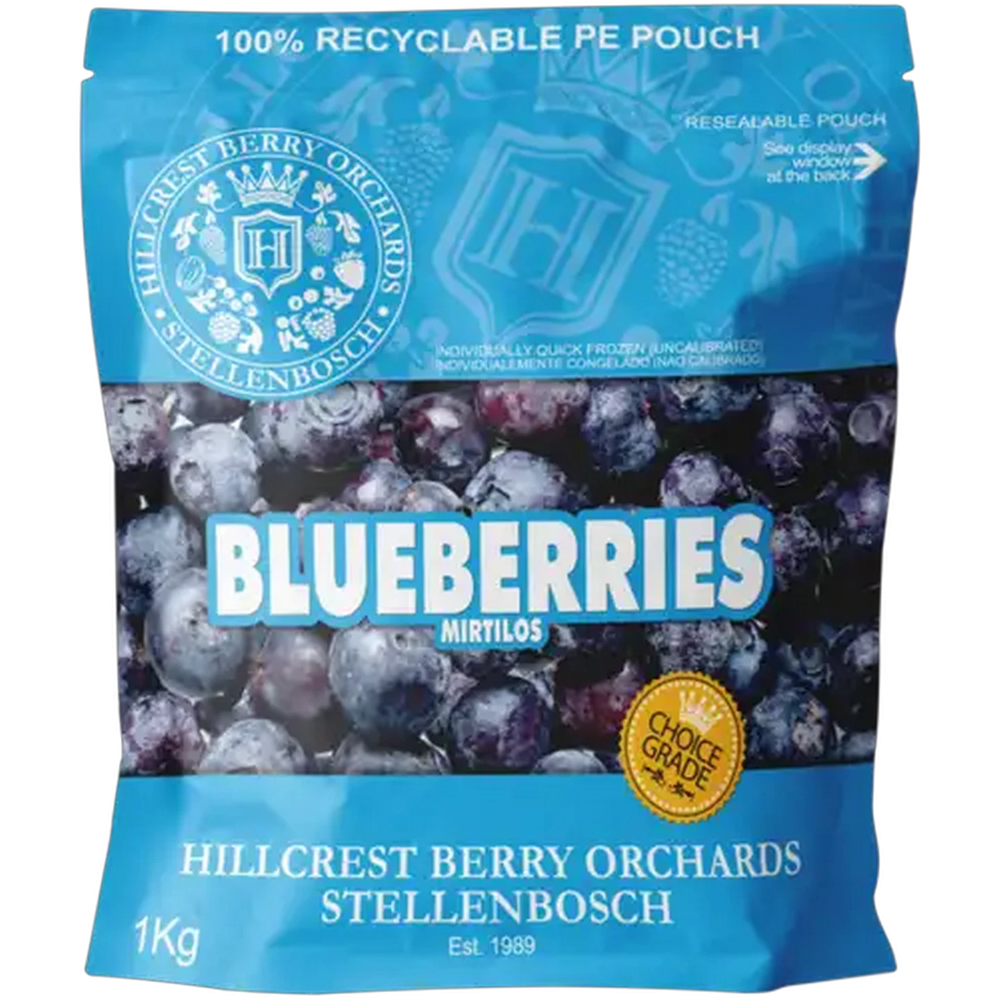 Image of Hillcrest Berry Orchards Frozen Blueberries 1kg