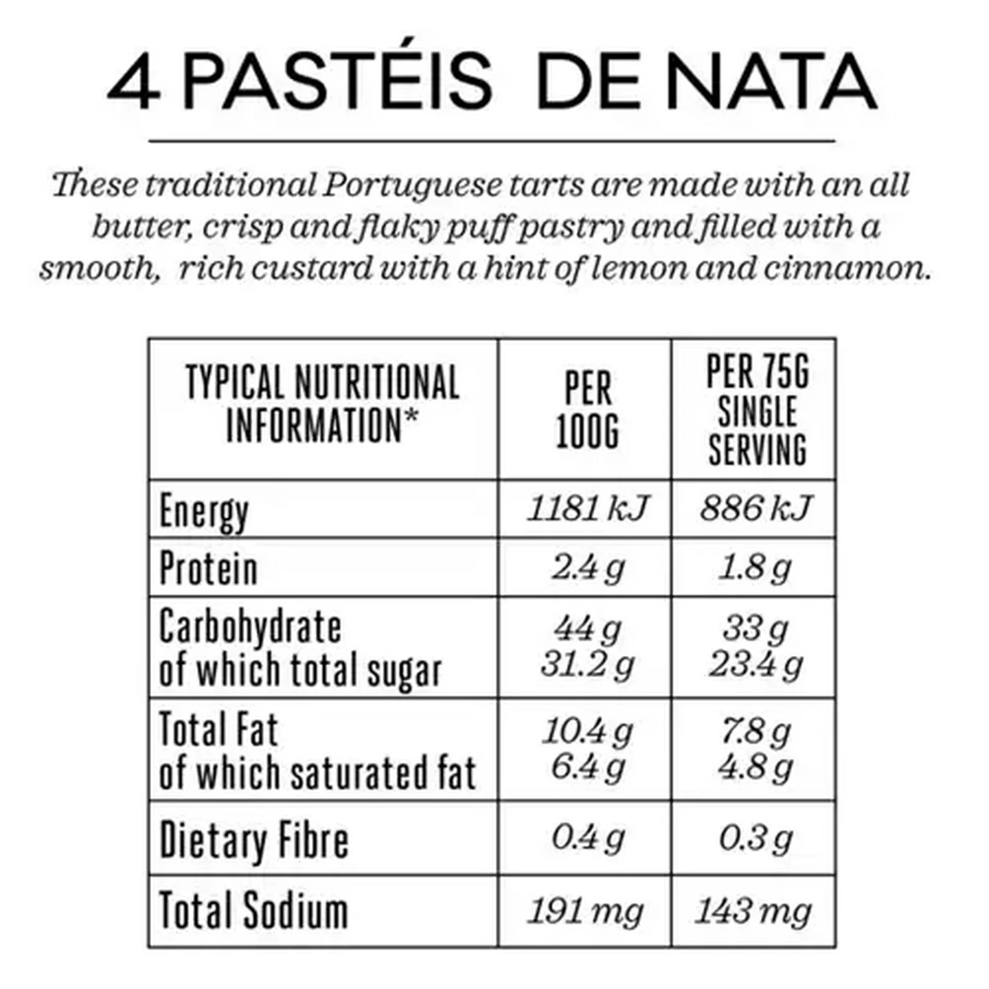 Image of Forage And Feast Frozen Pasteis De Nata Tarts 4 Pack