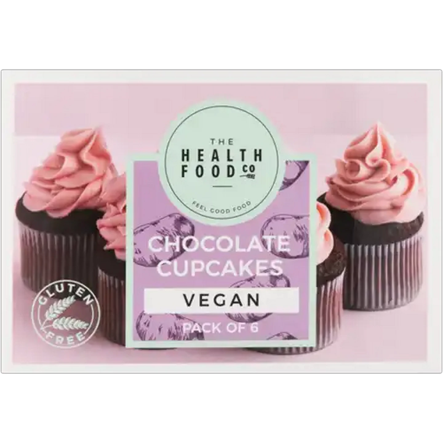 Image of The Health Food Company Frozen Vegan Chocolate Cupcakes 6 Pack
