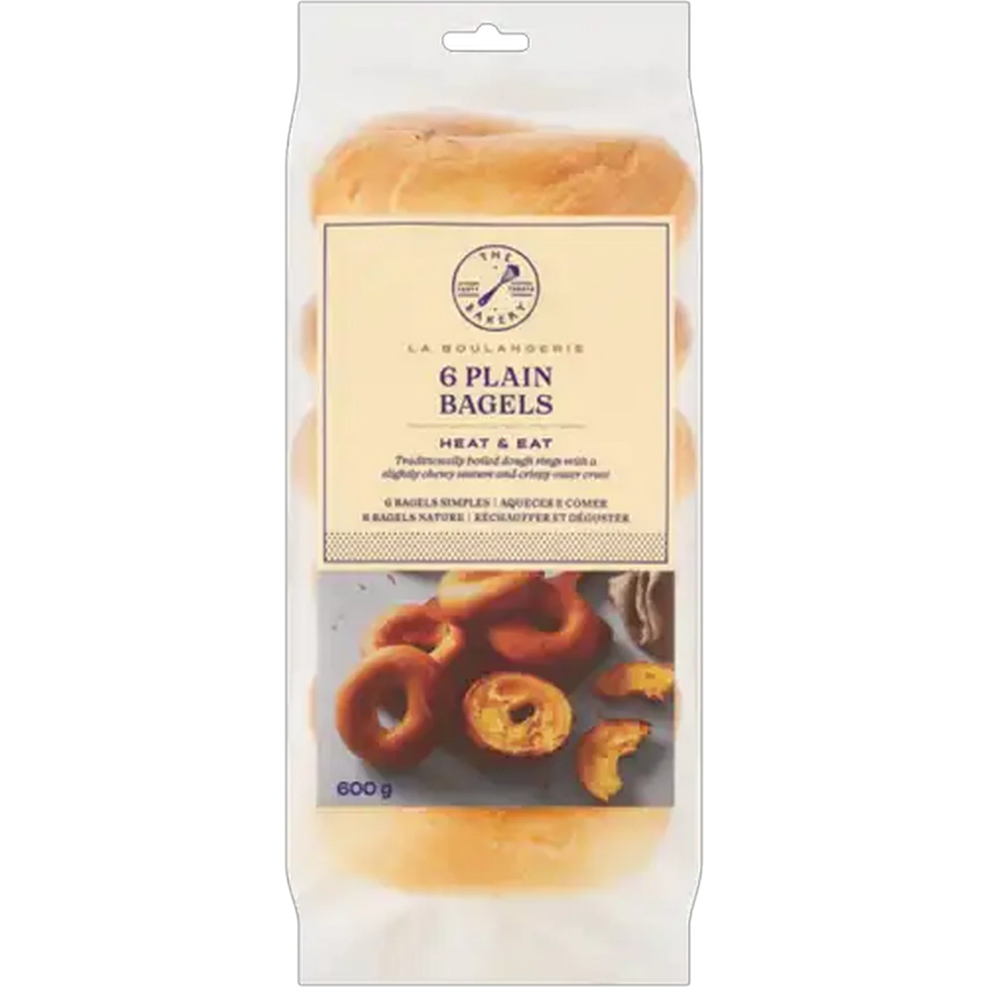 Image of The Bakery Frozen Plain Bagels 6-Pack