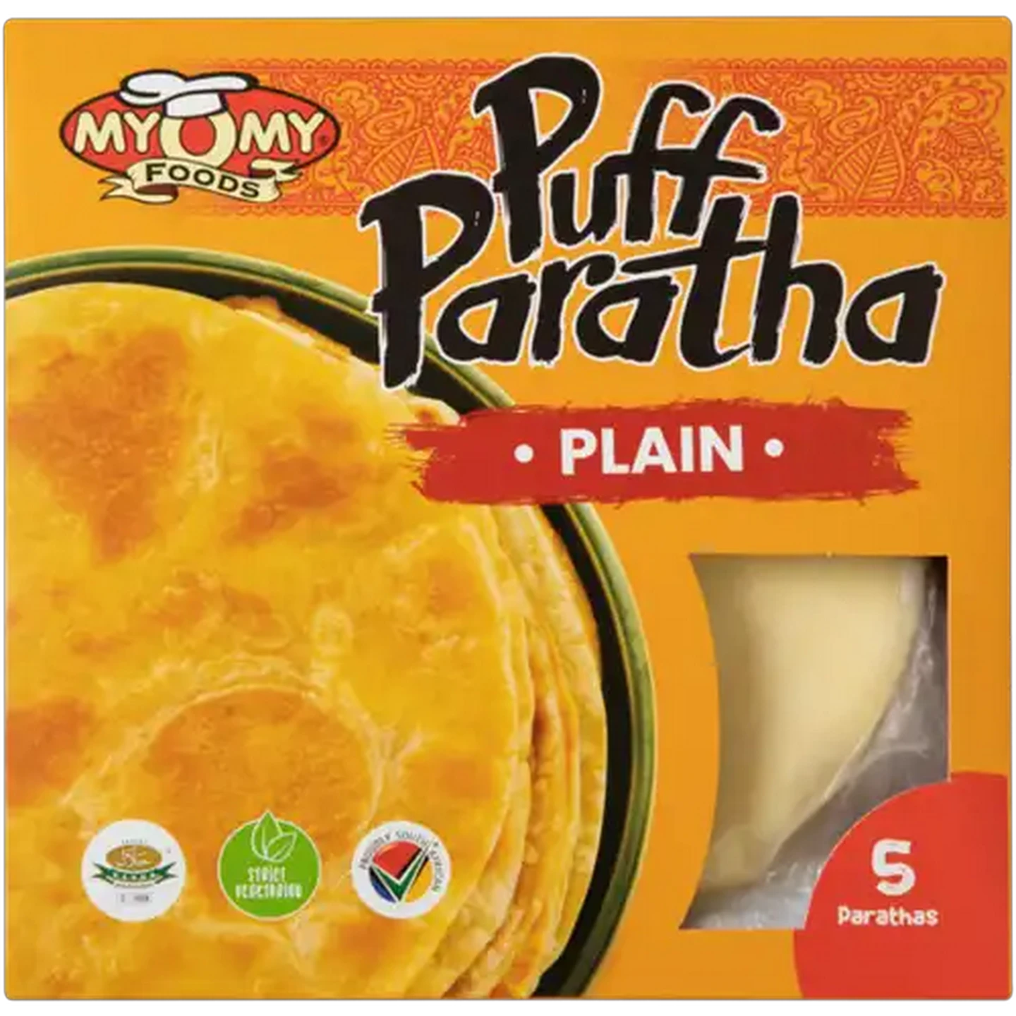 Image of MyOMy Foods Frozen Plain Paratha Pastry 5 Pack
