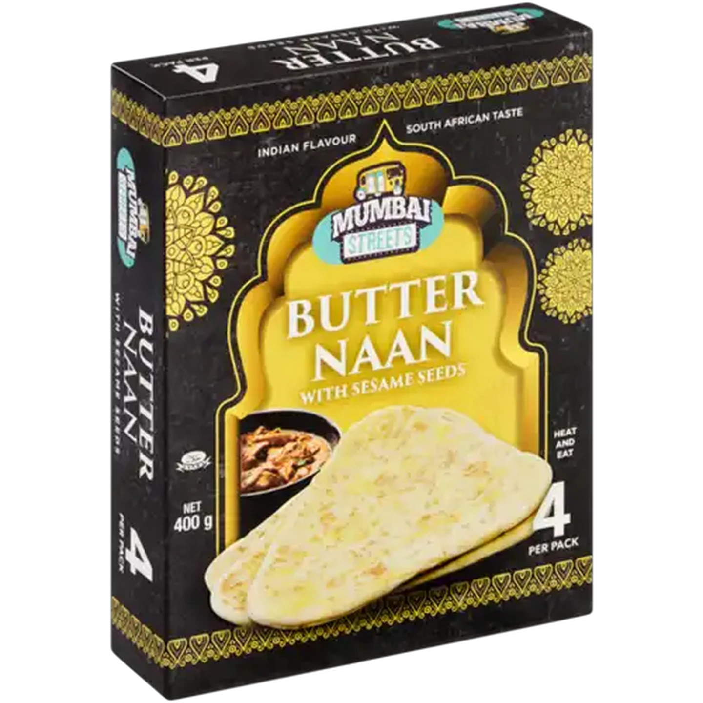Image of Mumbai Streets Frozen Butter Naan with Sesame Seeds 4 Pack