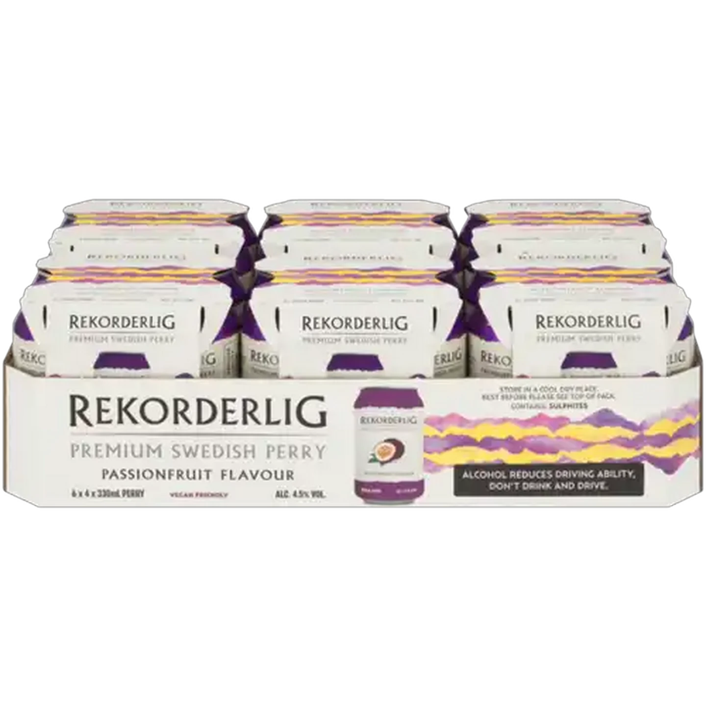 Image of Rekorderlig Passionfruit Flavour Premium Swedish Perry Cans 24 x 330ml
