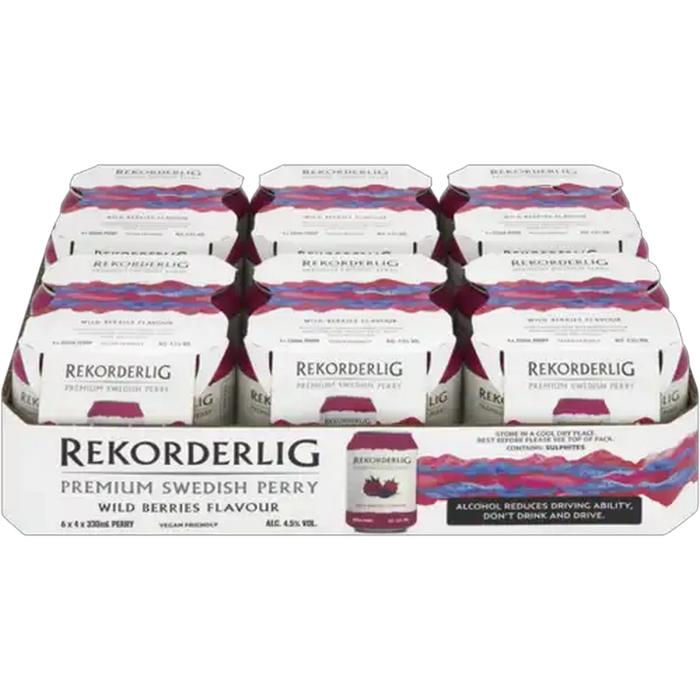 Image of Rekorderlig Wild Berries Flavour Premium Swedish Perry Cans 24 x 330ml