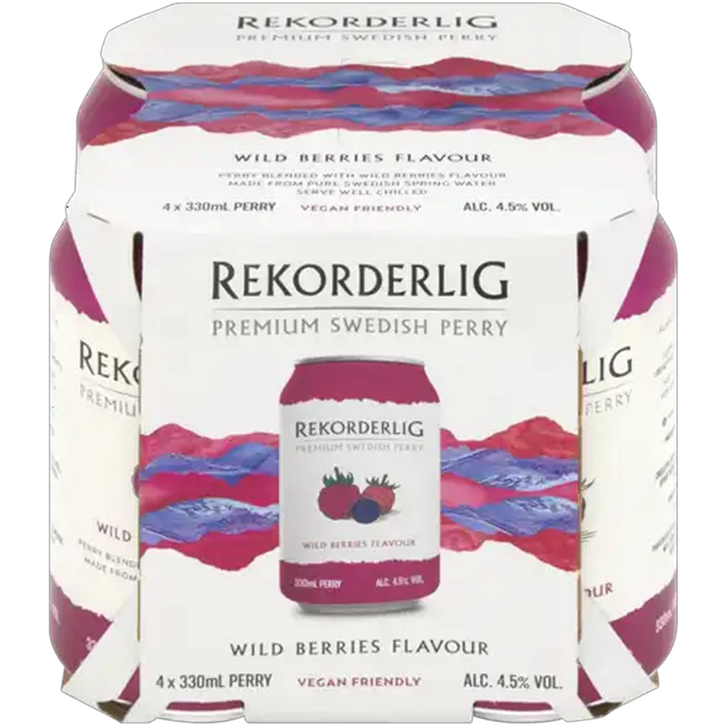 Image of Rekorderlig Wild Berries Flavour Premium Swedish Perry Cans 4 x 330ml