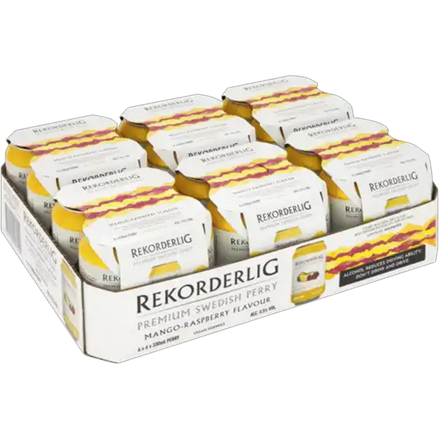 Image of Rekorderlig Mango Raspberry Flavour Premium Swedish Perry Cans 24 x 330ml