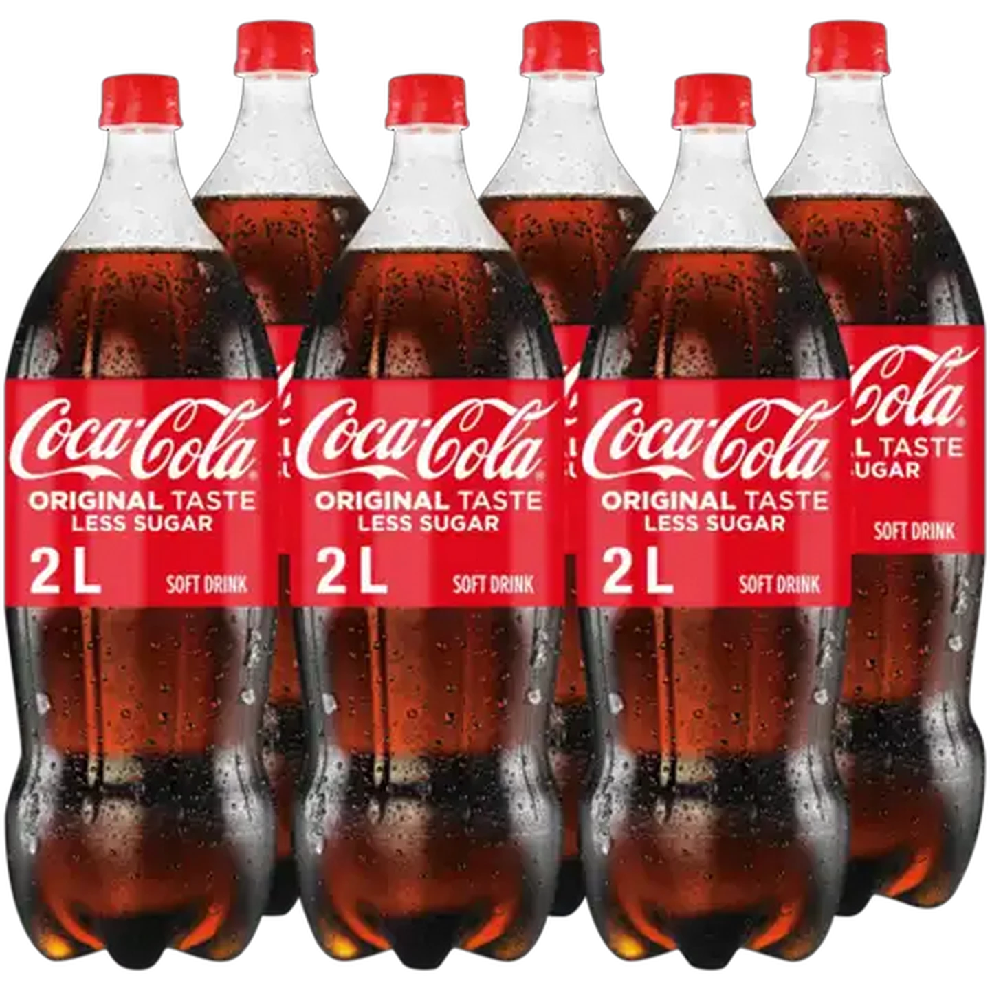Image of Coca-Cola Original Taste Less Sugar Soft Drink 6 x 2L